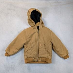 Carhartt Kids XXS Hooded Jacket in Brown and Black